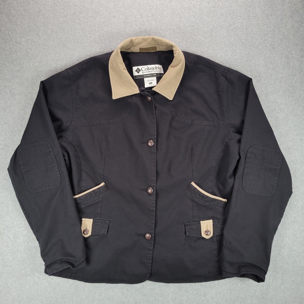 Columbia River Resort Field Jacket Womens XL Black Cotton Canvas Barn Coat